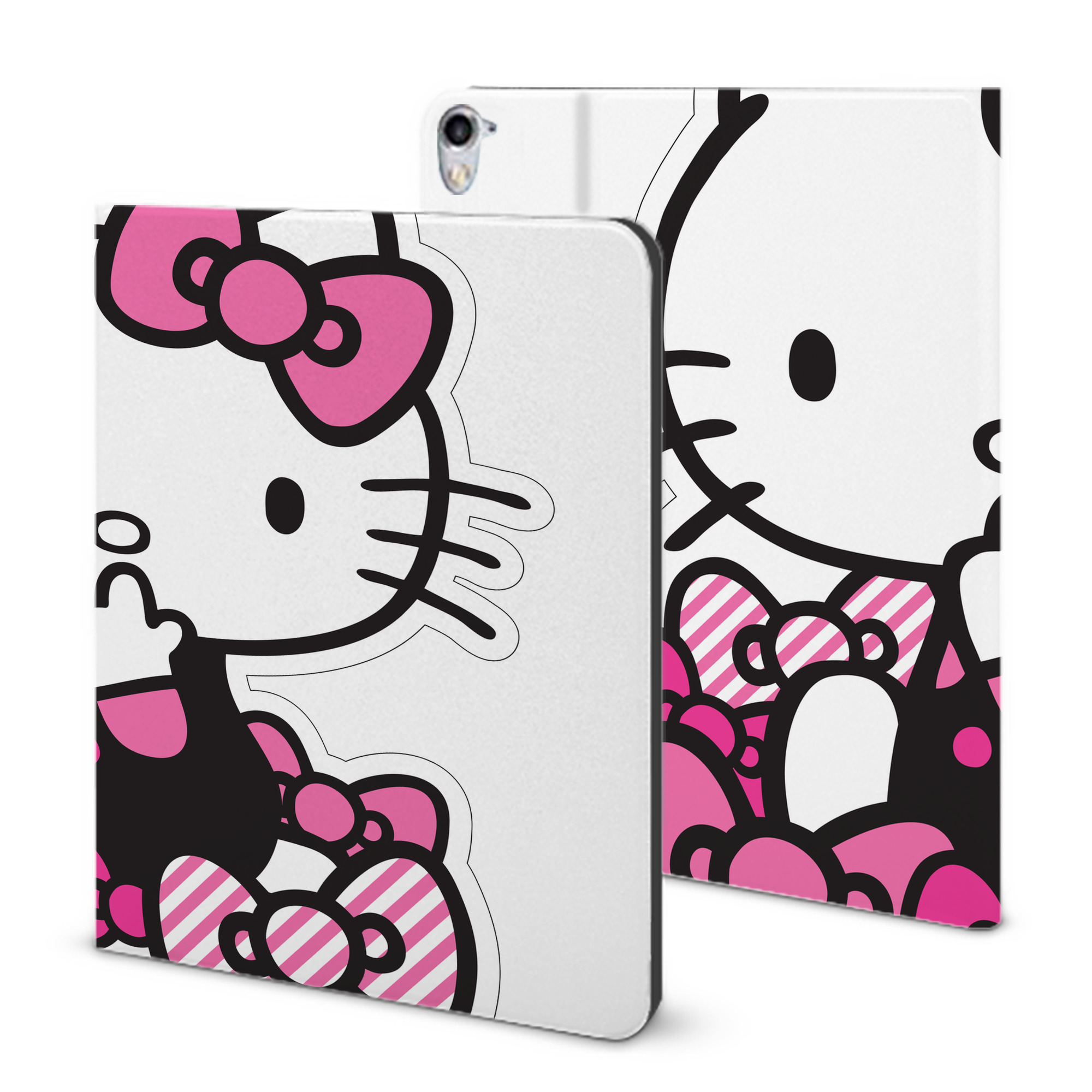 （画像用） Hello Kitty ハローキティ IPad ケース ブック型 PUレザー TPU 耐衝撃 軽量 薄型 ペン収納なし 全面保護 IPad 各モデル対応